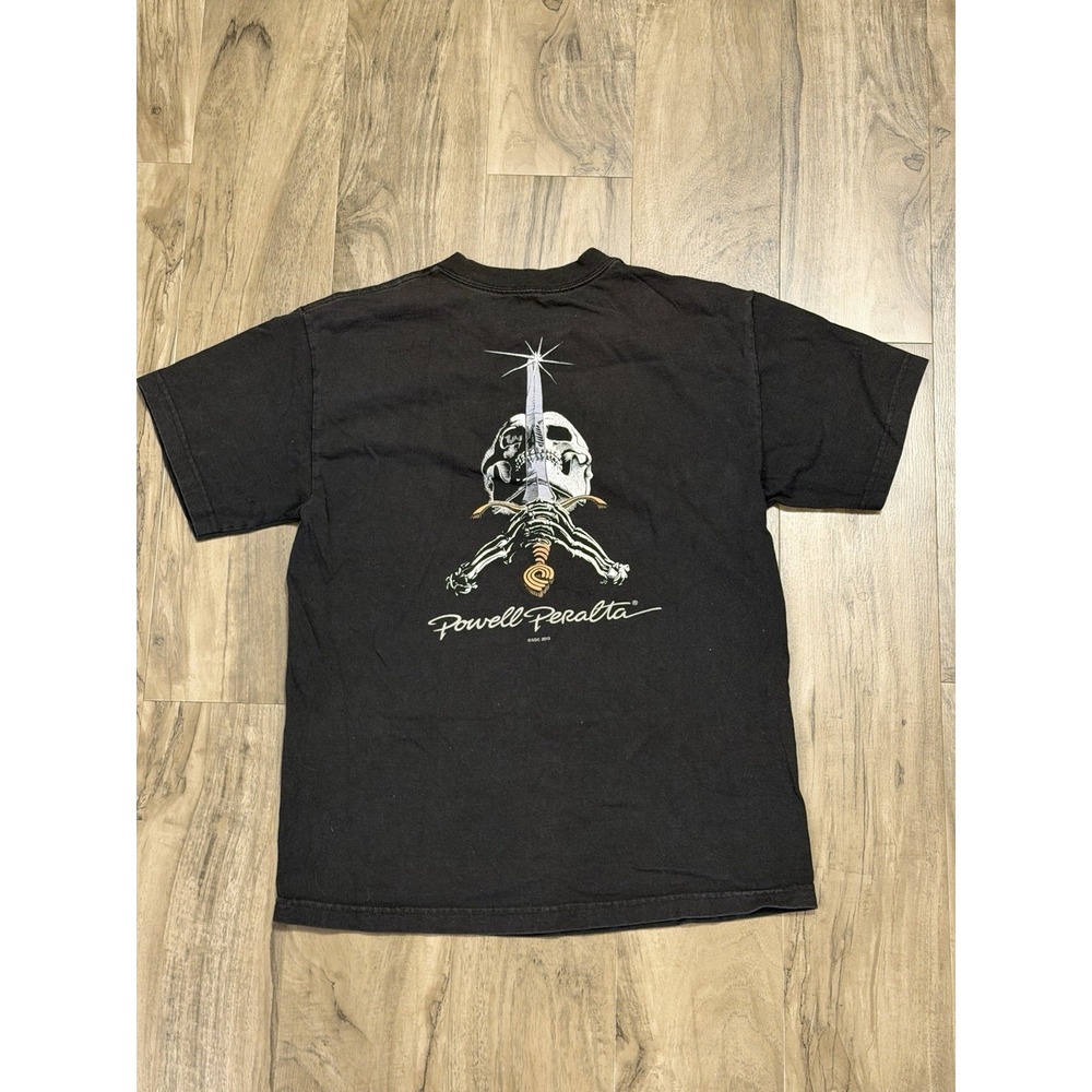 2013 Powell Peralta Skeleton Skull Skateboard Tee Shirt Medium Black T-Shirt
